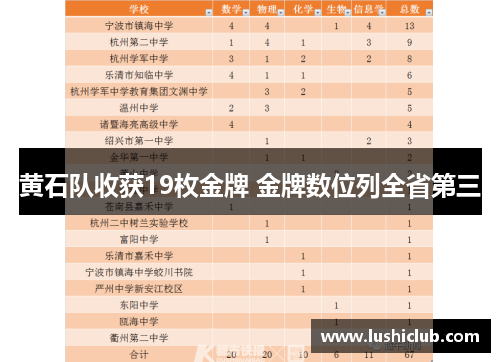 黄石队收获19枚金牌 金牌数位列全省第三 黄石队收获19枚金牌 金牌数位列全省第三